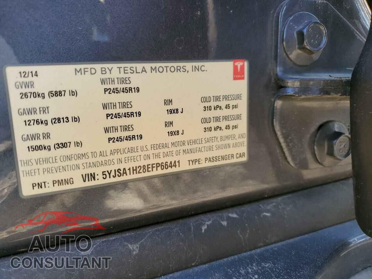 TESLA MODEL S 2014 - 5YJSA1H28EFP66441