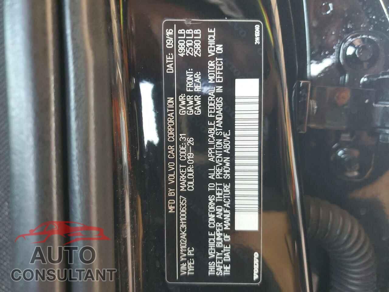 VOLVO S90 2017 - YV1102AK3H1006357