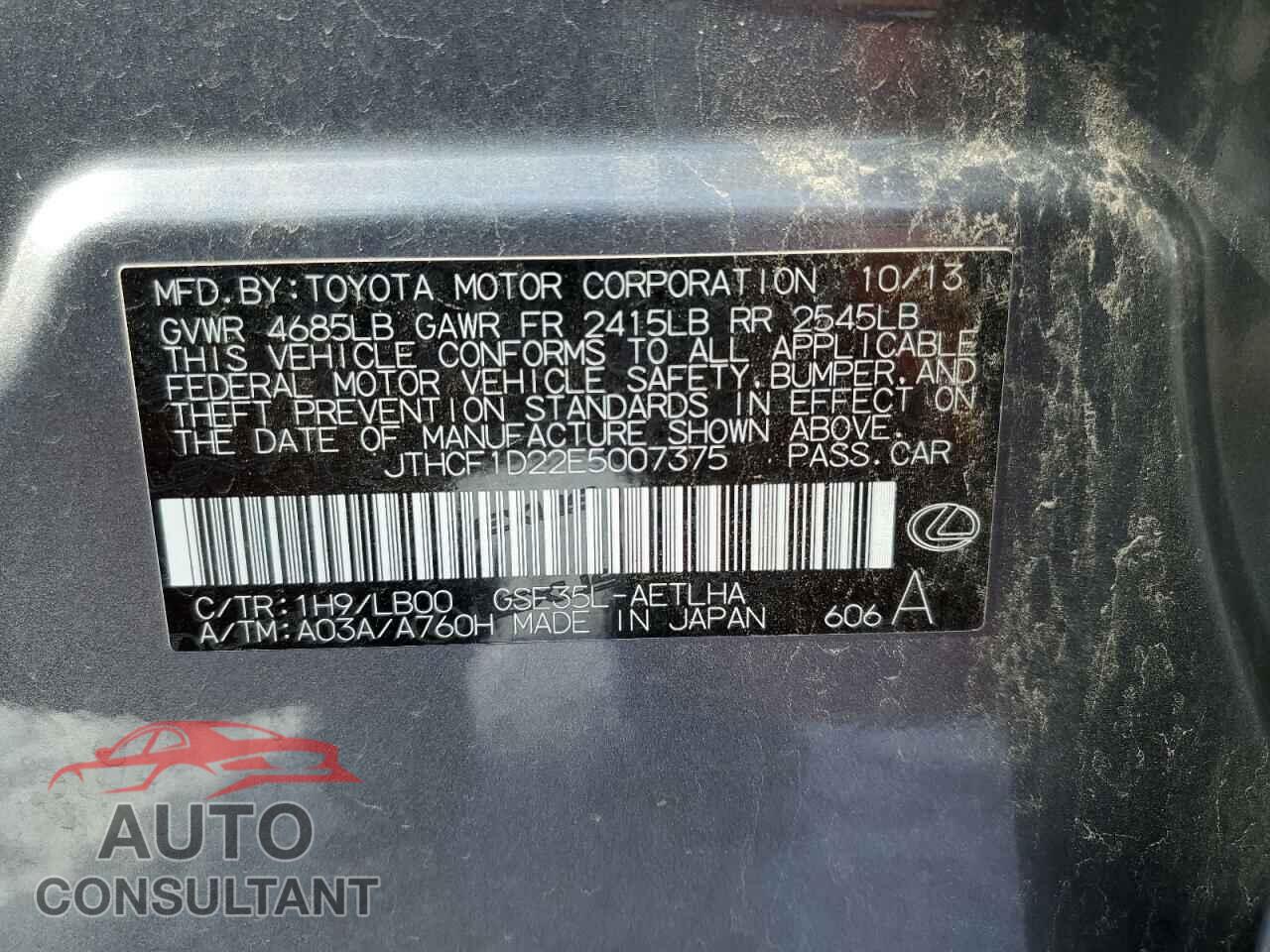 LEXUS IS 2014 - JTHCF1D22E5007375