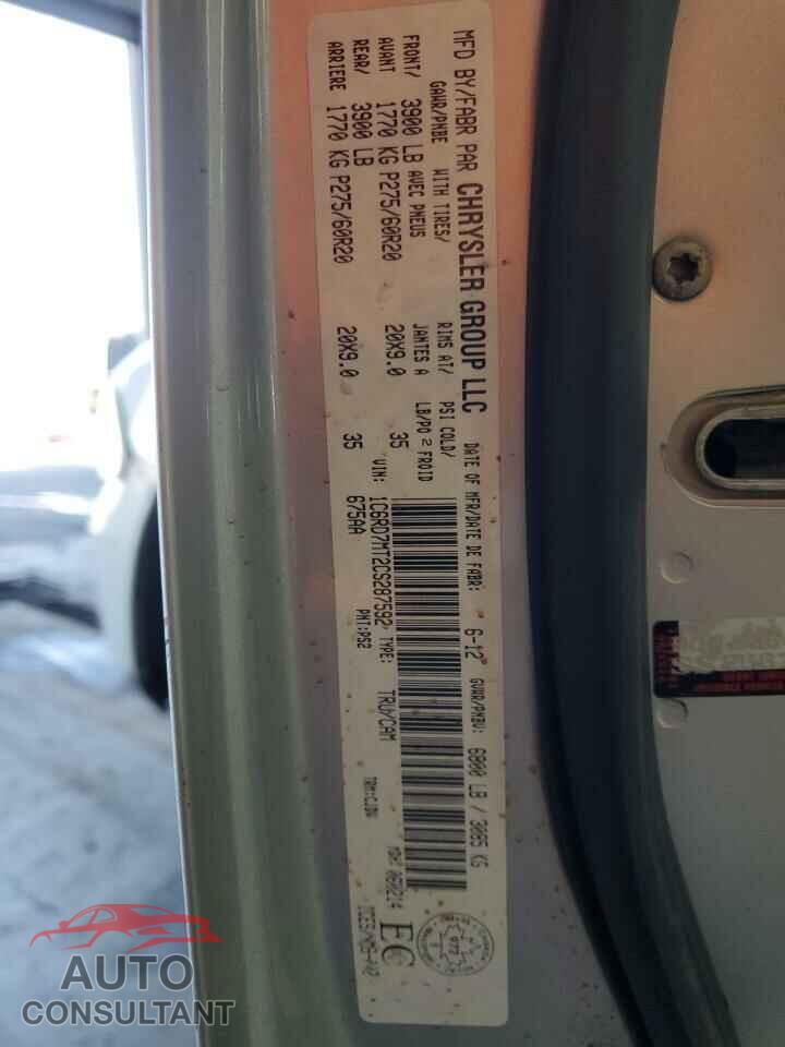 DODGE RAM 1500 2012 - 1C6RD7MT2CS287592