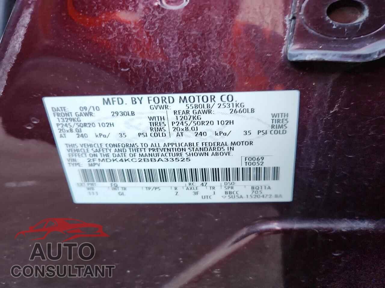 FORD EDGE 2011 - 2FMDK4KC2BBA33525