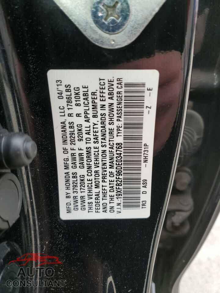 HONDA CIVIC 2013 - 19XFB2F96DE034768