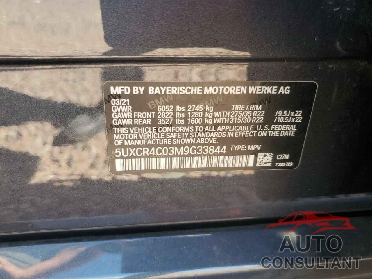 BMW X5 2021 - 5UXCR4C03M9G33844