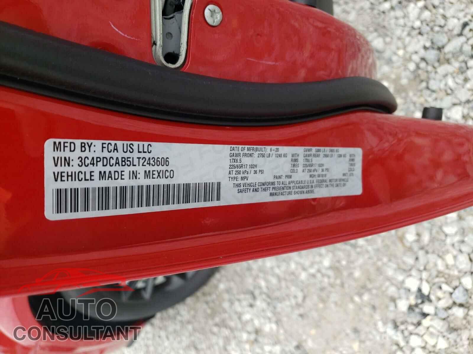 DODGE JOURNEY 2020 - 3C4PDCAB5LT243606