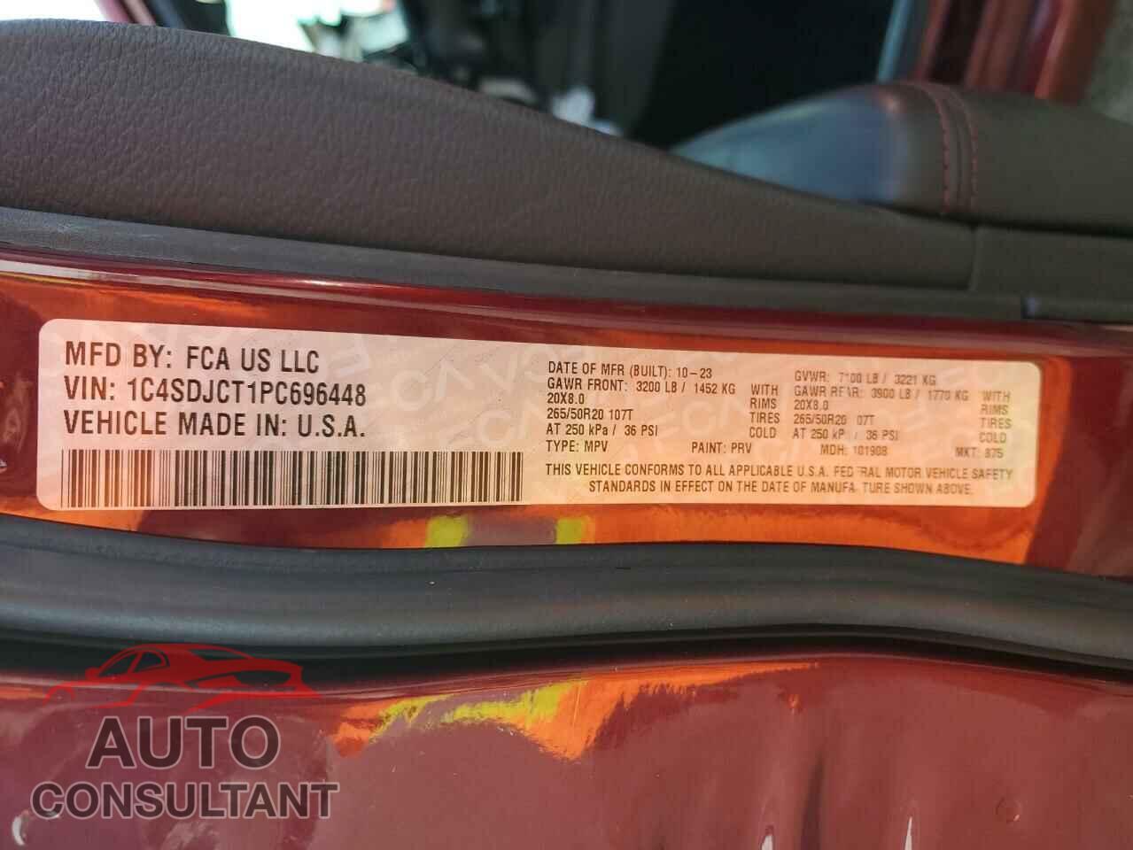 DODGE DURANGO 2023 - 1C4SDJCT1PC696448