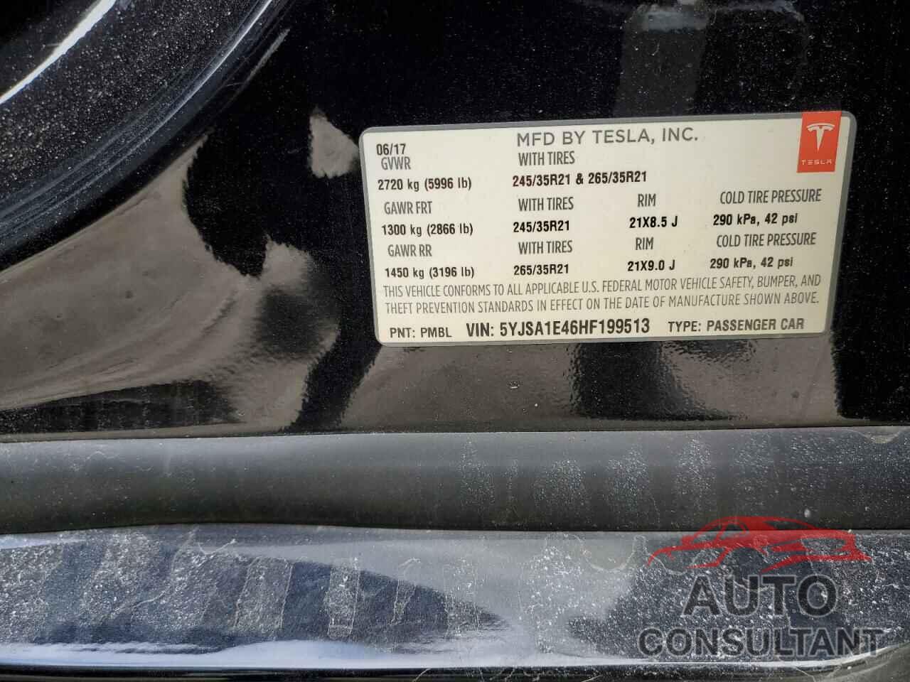 TESLA MODEL S 2017 - 5YJSA1E46HF199513
