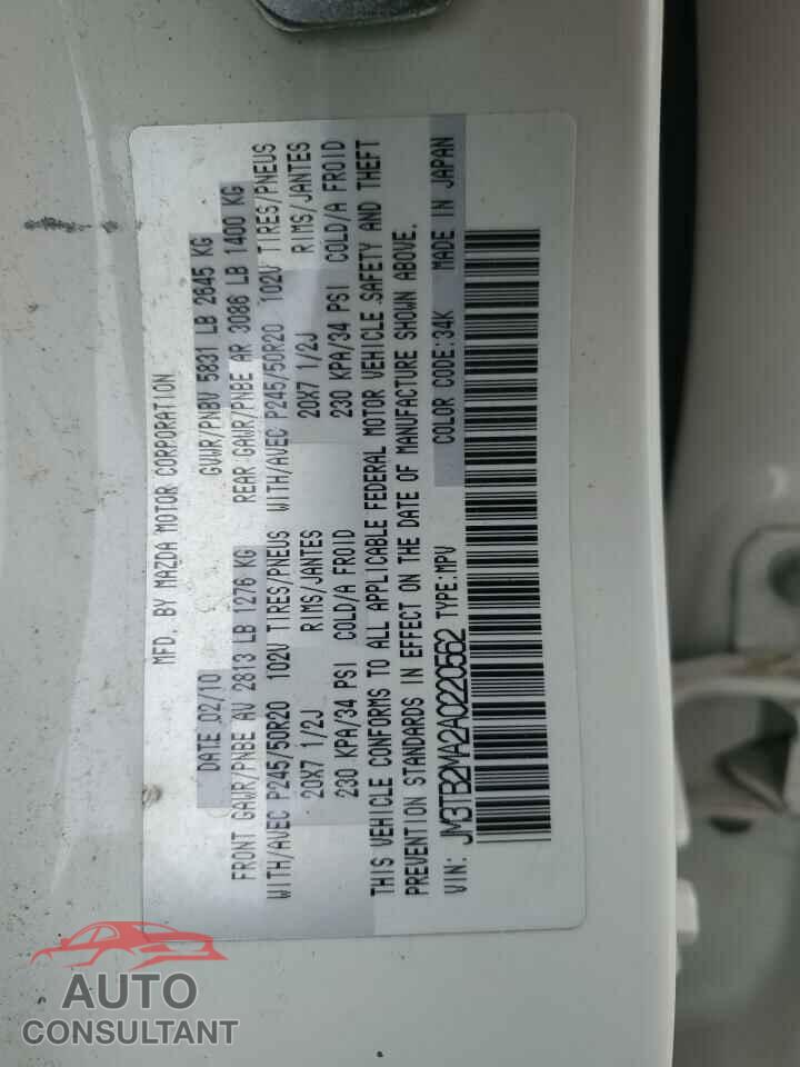 MAZDA CX-9 2010 - JM3TB2MA2A0220562