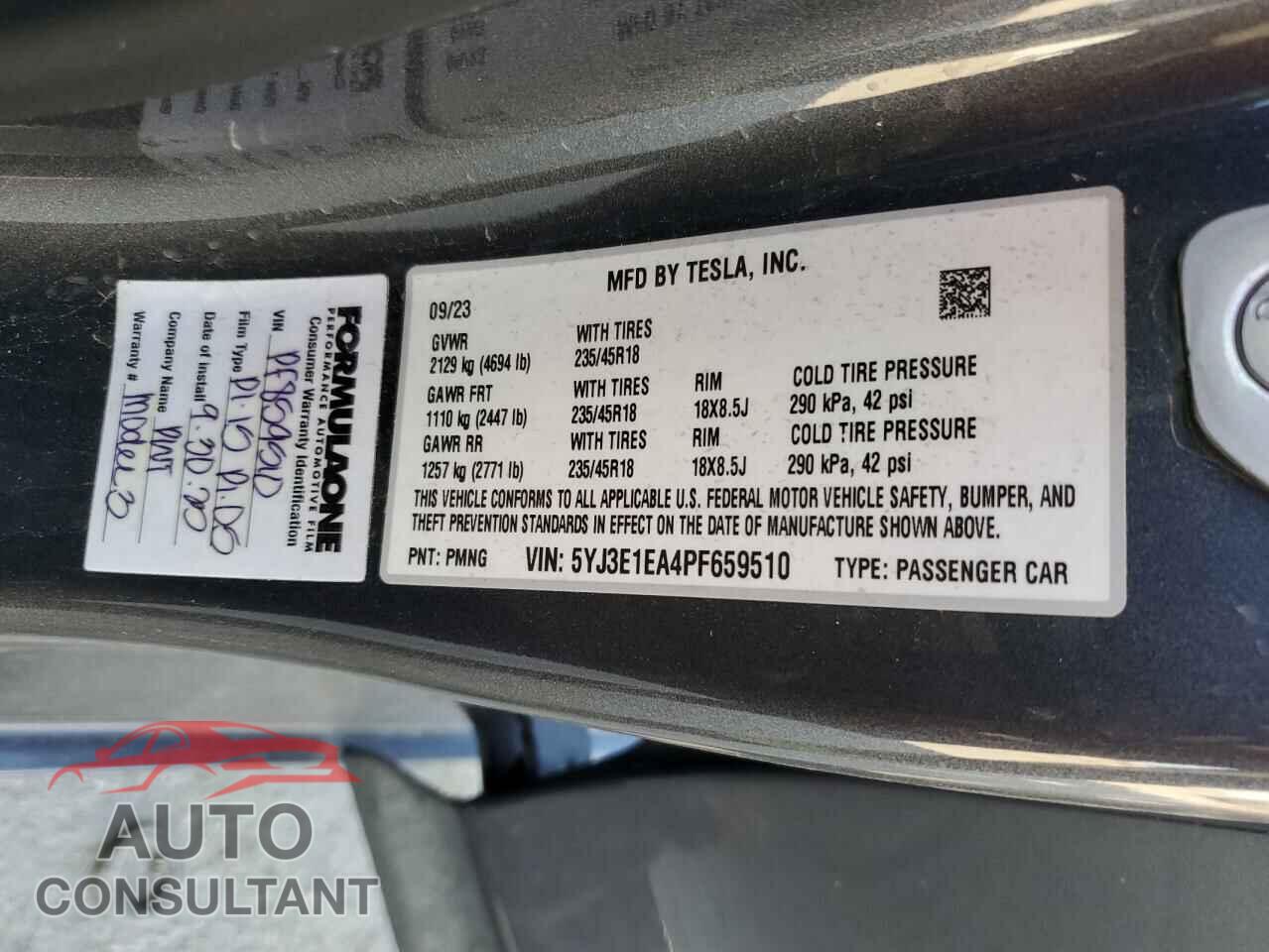 TESLA MODEL 3 2023 - 5YJ3E1EA4PF659510