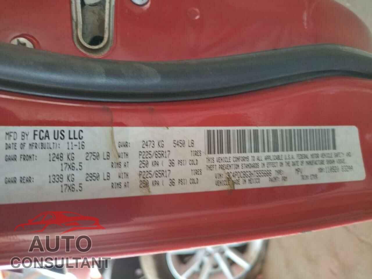 DODGE JOURNEY 2017 - 3C4PDCBG3HT555666