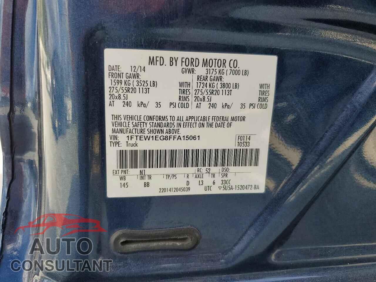 FORD F150 2015 - 1FTEW1EG8FFA15061