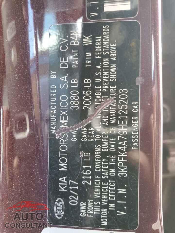 KIA FORTE 2017 - 3KPFK4A79HE125203