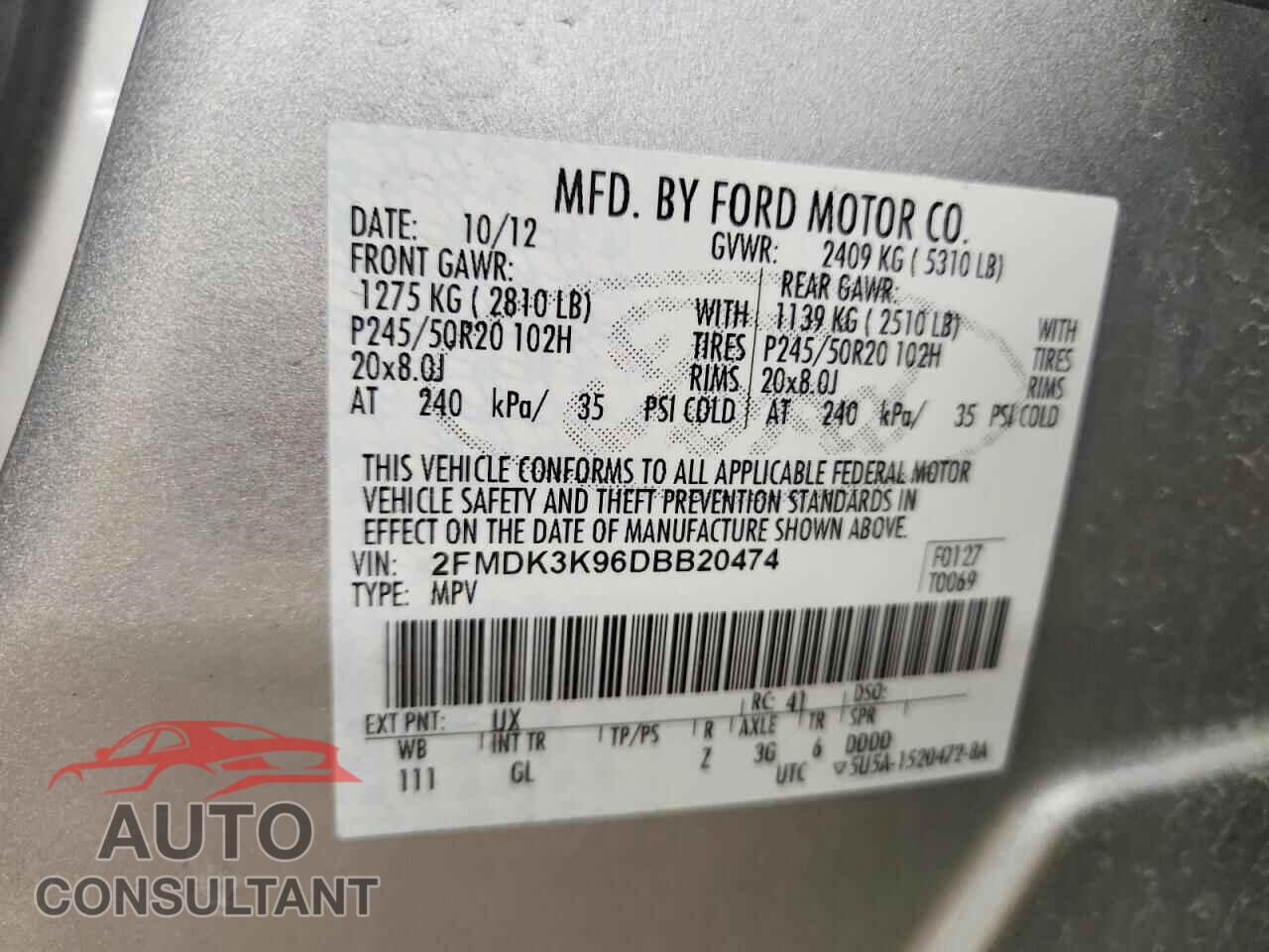 FORD EDGE 2013 - 2FMDK3K96DBB20474