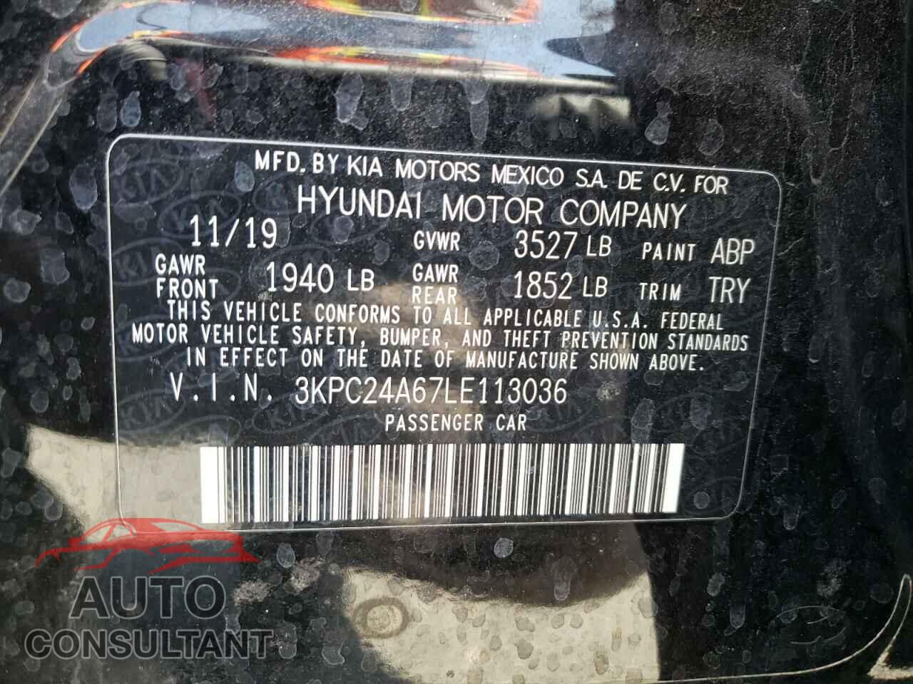 HYUNDAI ACCENT 2020 - 3KPC24A67LE113036