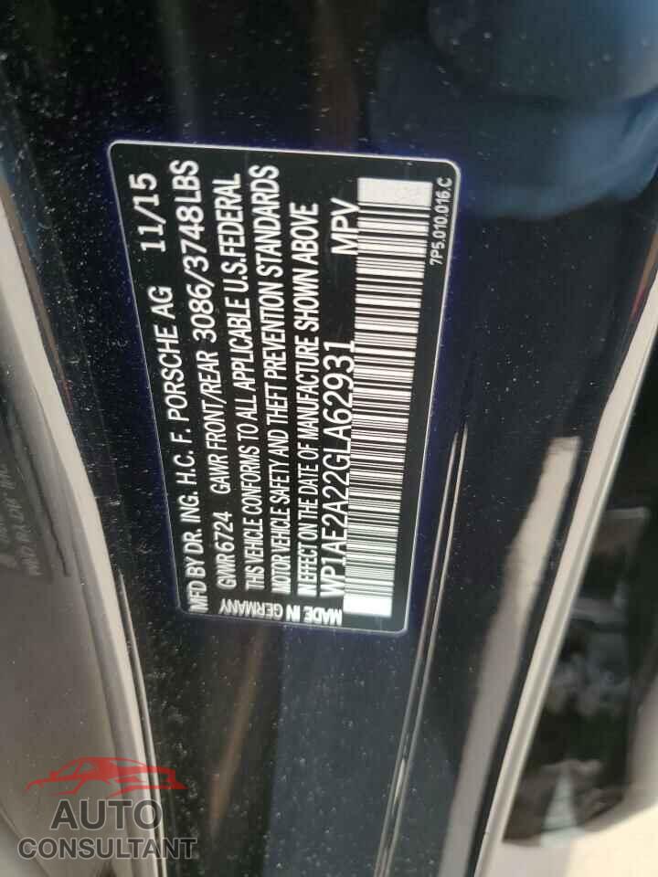 PORSCHE CAYENNE 2016 - WP1AE2A22GLA62931