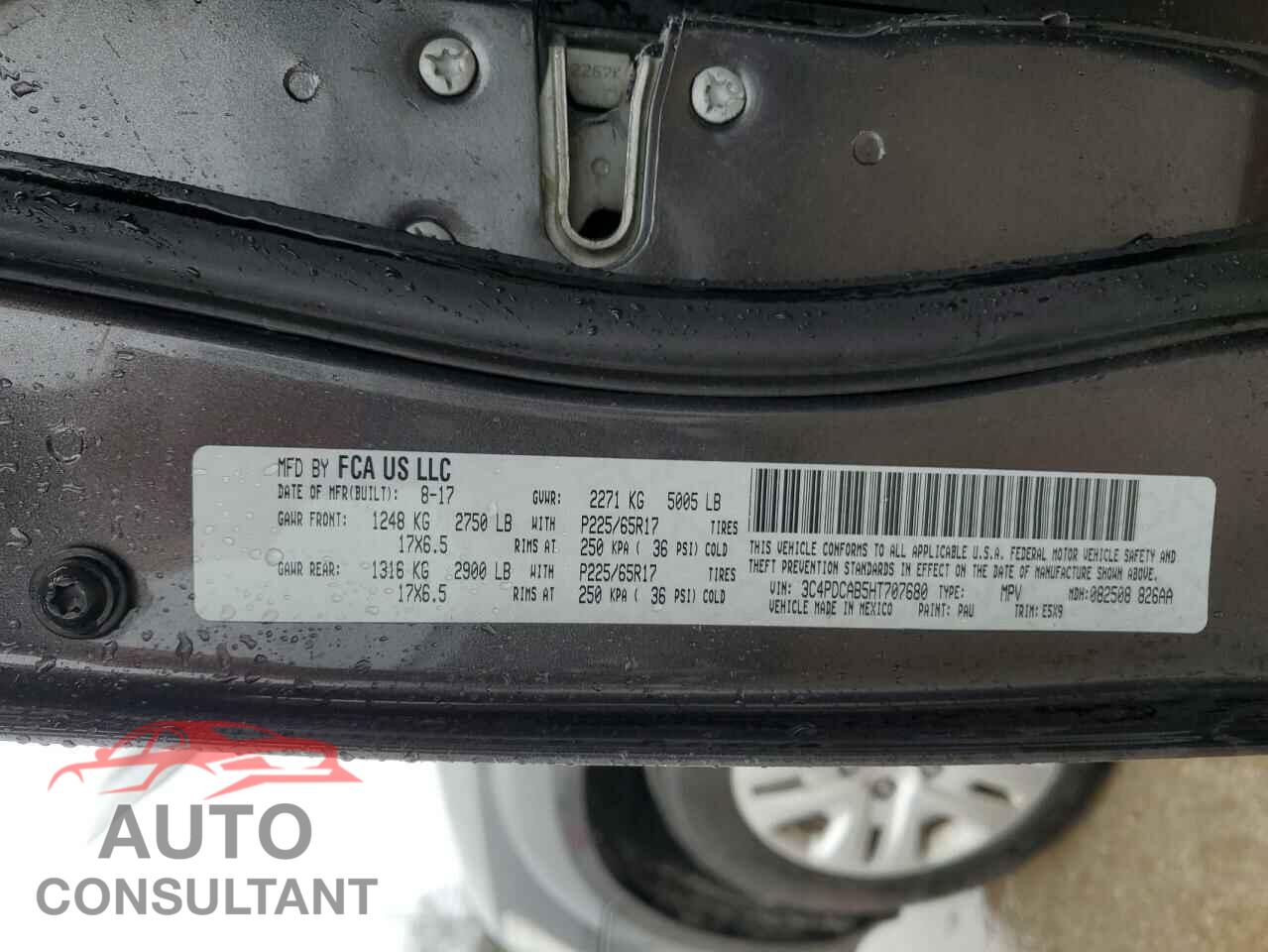 DODGE JOURNEY 2017 - 3C4PDCAB5HT707680