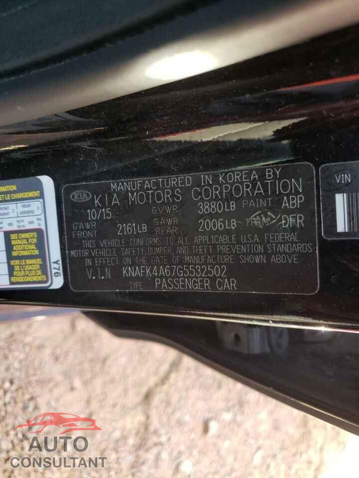 KIA FORTE 2016 - KNAFK4A67G5532502
