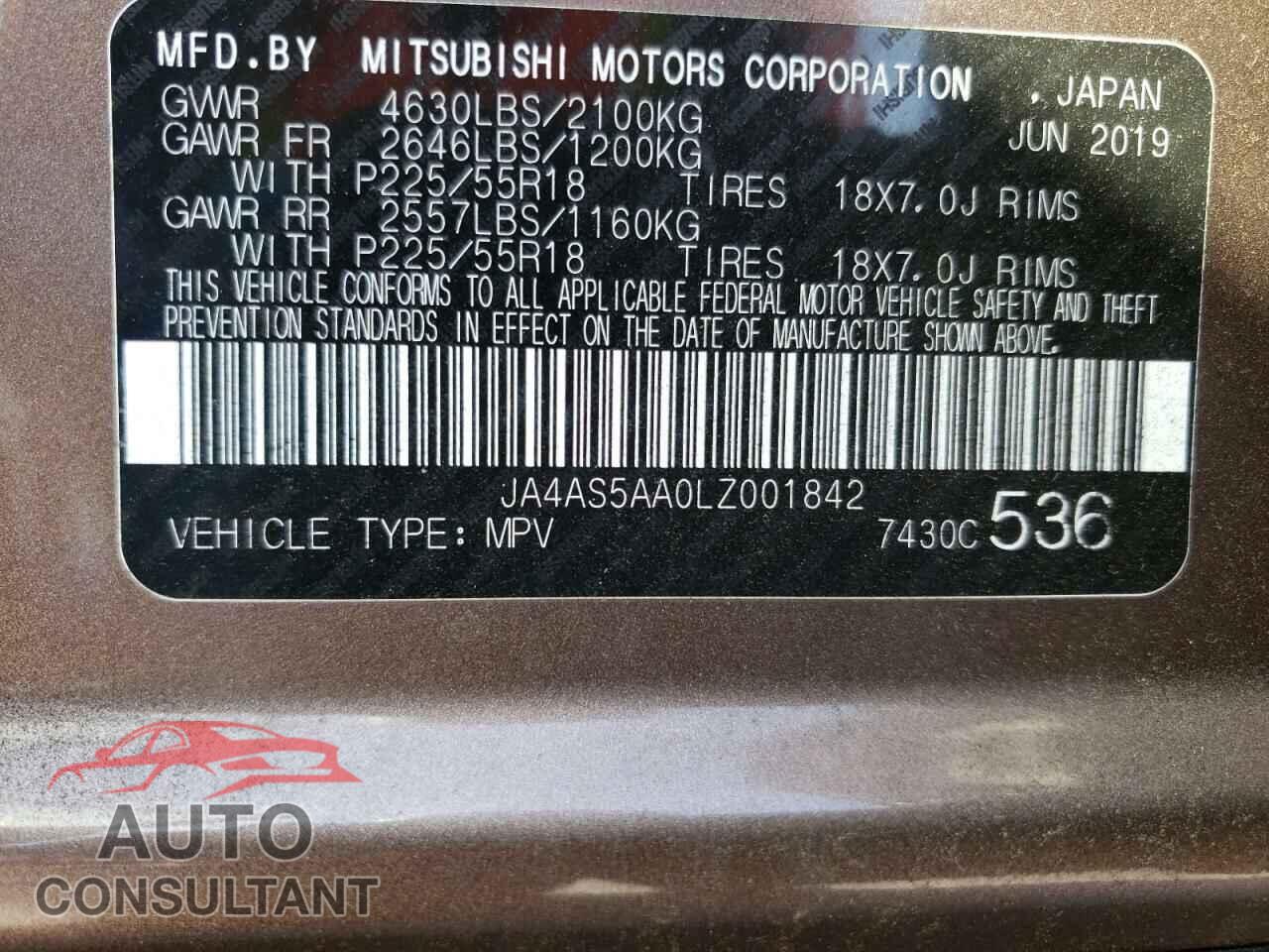 MITSUBISHI ECLIPSE 2020 - JA4AS5AA0LZ001842