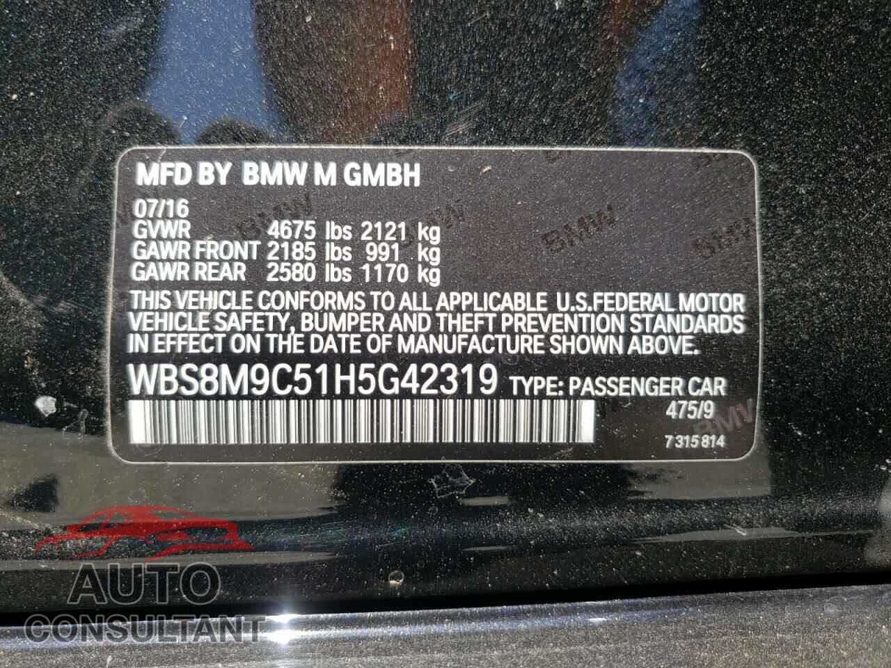 BMW M3 2017 - WBS8M9C51H5G42319