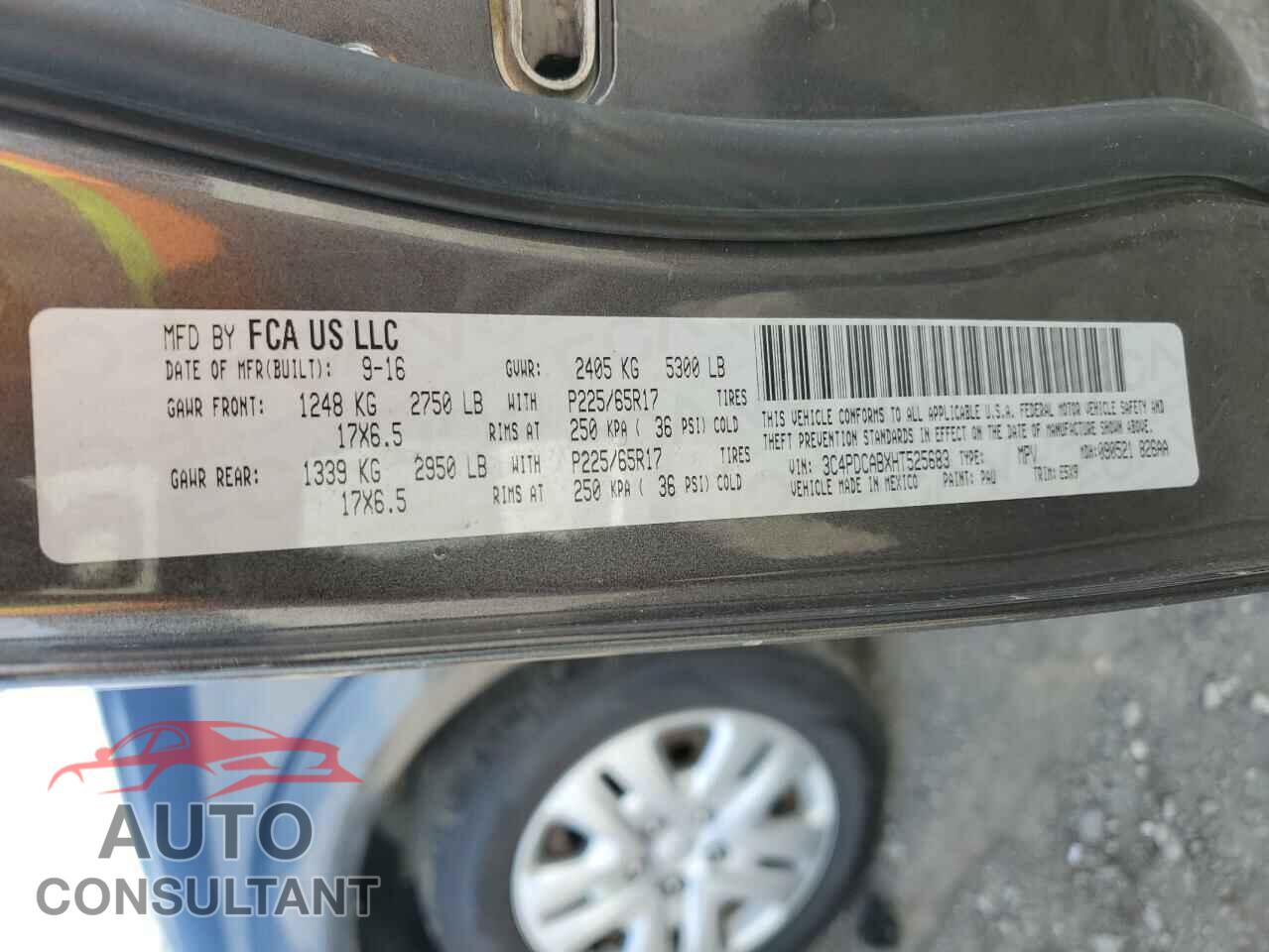DODGE JOURNEY 2017 - 3C4PDCABXHT525683