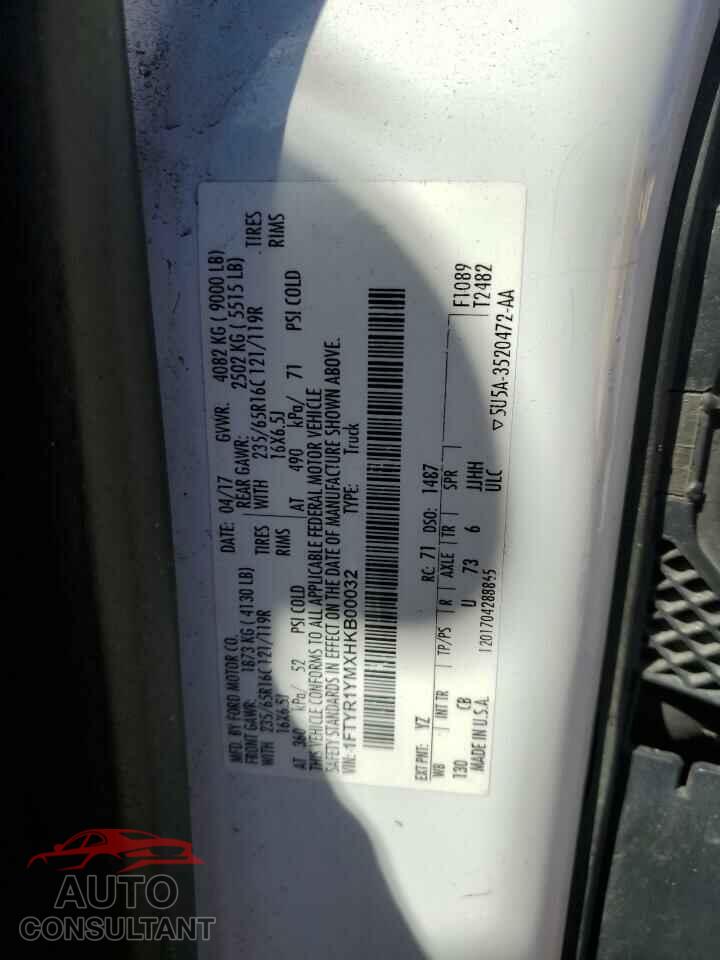 FORD TRANSIT 2017 - 1FTYR1YMXHKB00032