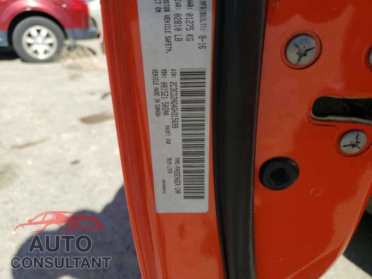 DODGE CHALLENGER 2016 - 2C3CDZAG4GH315699