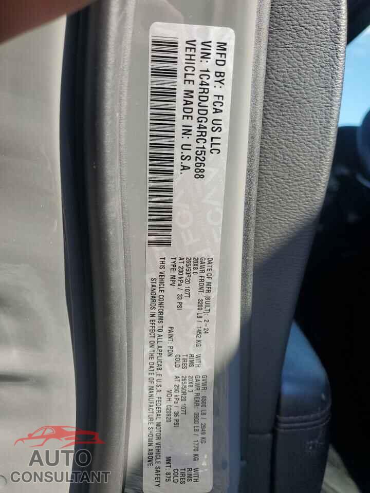 DODGE DURANGO 2024 - 1C4RDJDG4RC152688