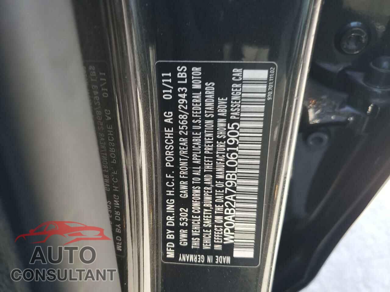 PORSCHE PANAMERA 2011 - WP0AB2A79BL061905