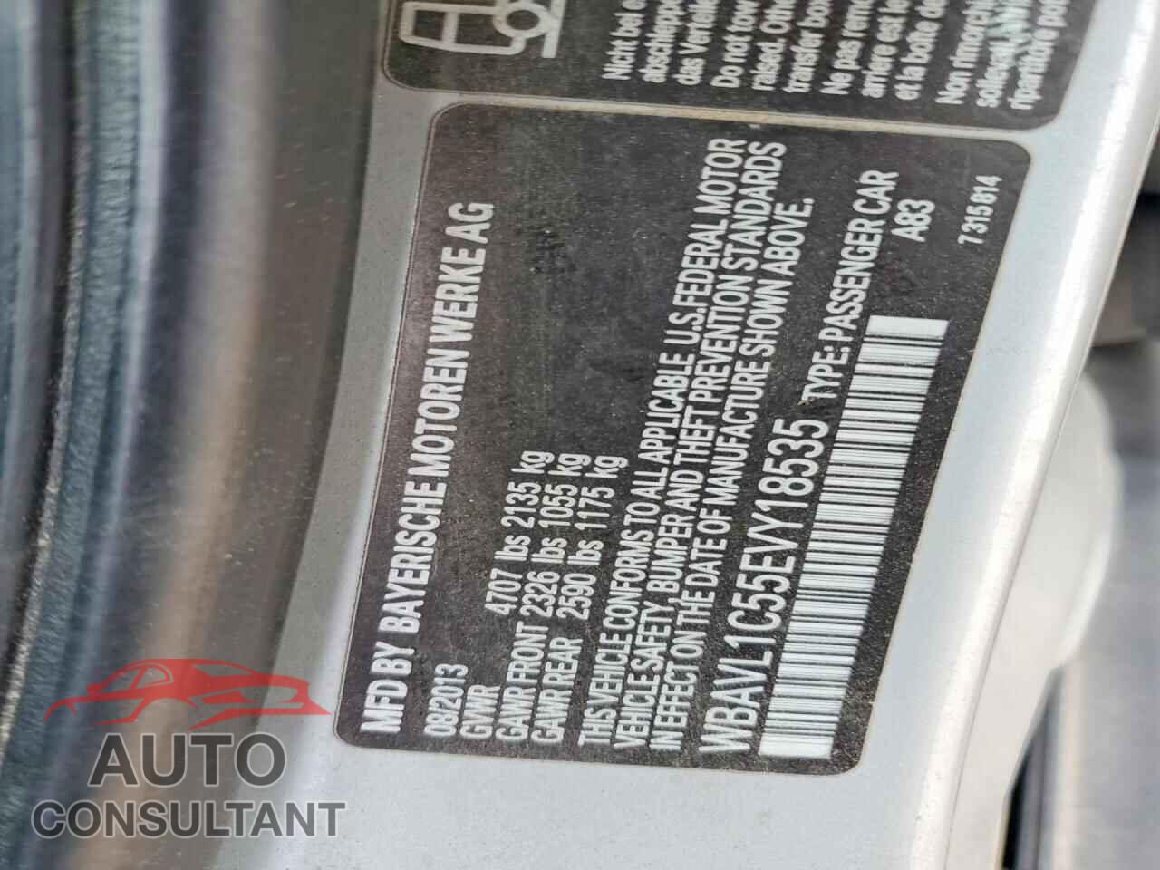 BMW X1 2014 - WBAVL1C55EVY18535