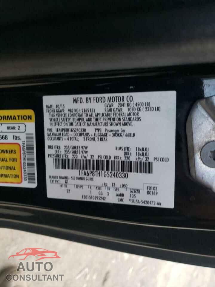 FORD MUSTANG 2016 - 1FA6P8TH1G5240330