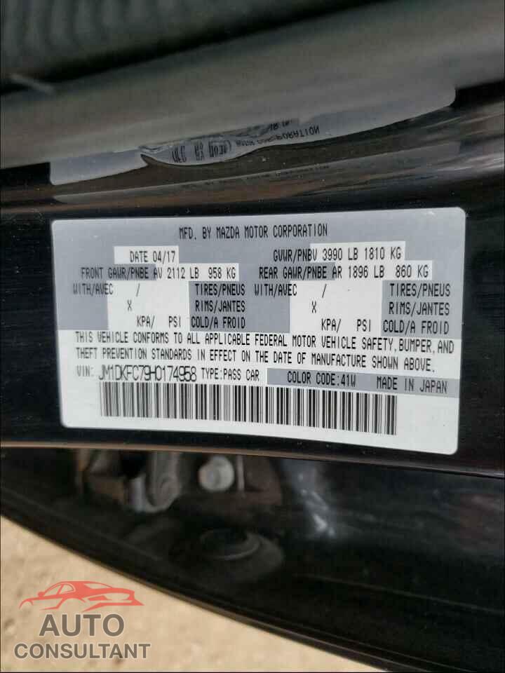 MAZDA CX-3 2017 - JM1DKFC79H0174958