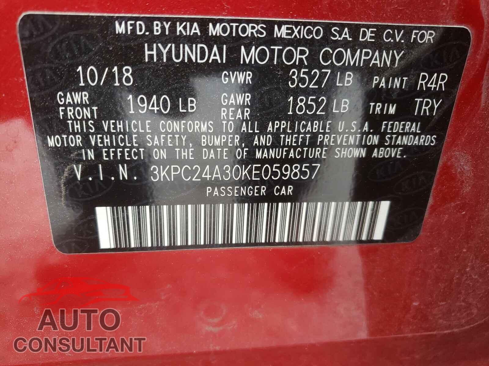 HYUNDAI ACCENT 2019 - 3KPC24A30KE059857