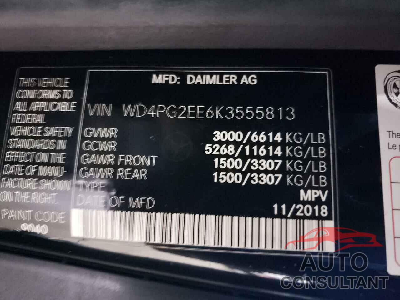 MERCEDES-BENZ METRIS 2019 - WD4PG2EE6K3555813