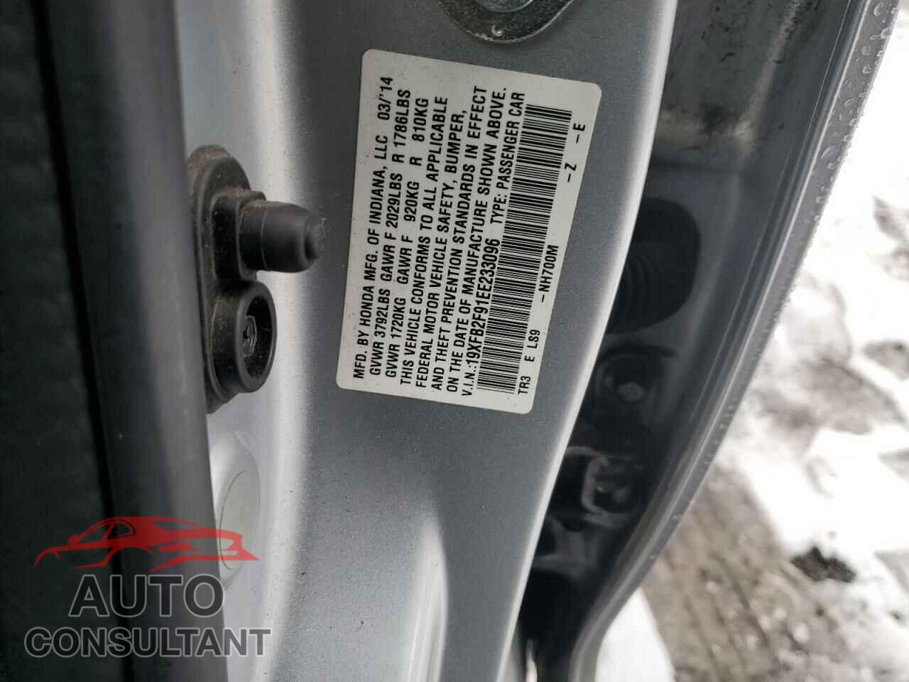 HONDA CIVIC 2014 - 19XFB2F91EE233096