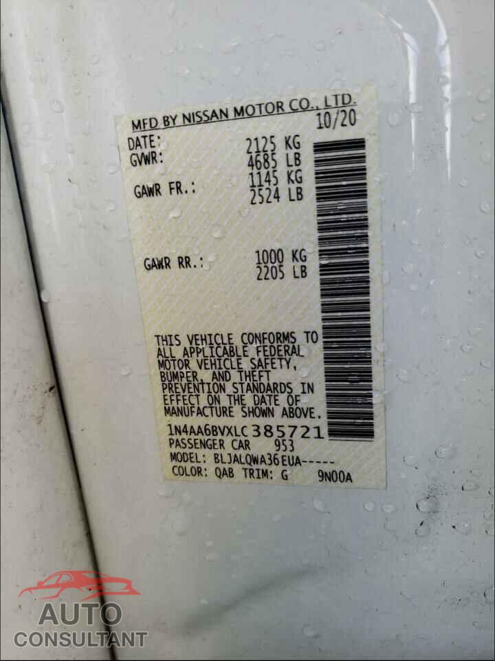 NISSAN MAXIMA 2020 - 1N4AA6BVXLC385721