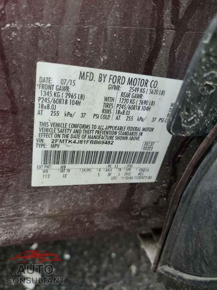 FORD EDGE 2015 - 2FMTK4J81FBB69482