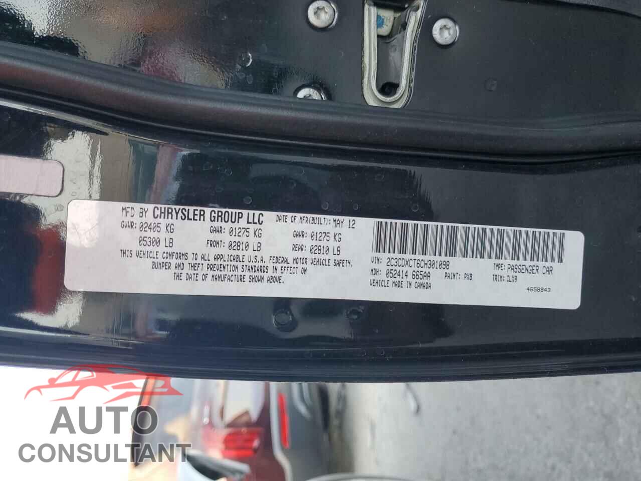 DODGE CHARGER 2012 - 2C3CDXCT6CH301098