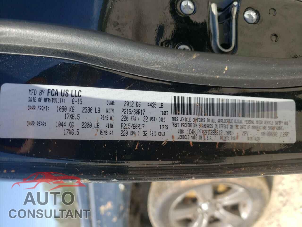JEEP PATRIOT 2015 - 1C4NJPFA2FD398812