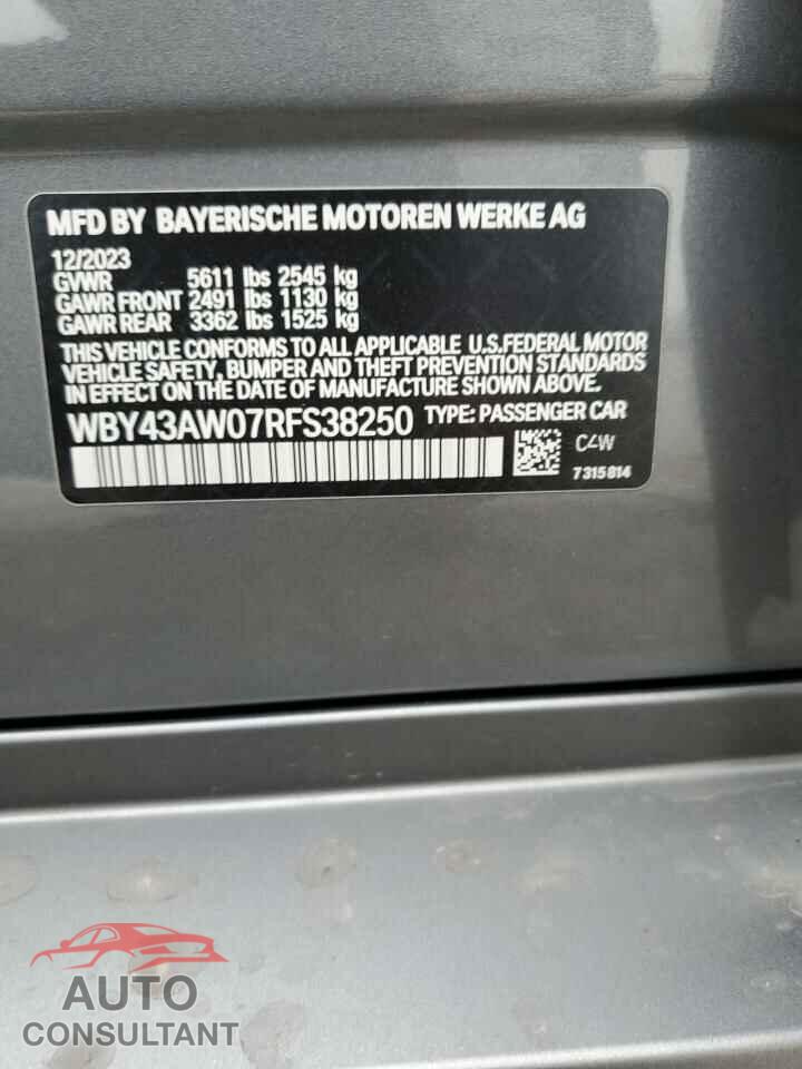 BMW I4 EDRIVE 2024 - WBY43AW07RFS38250