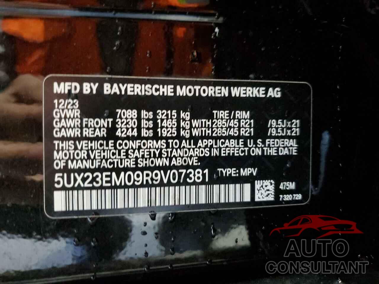 BMW X7 2024 - 5UX23EM09R9V07381