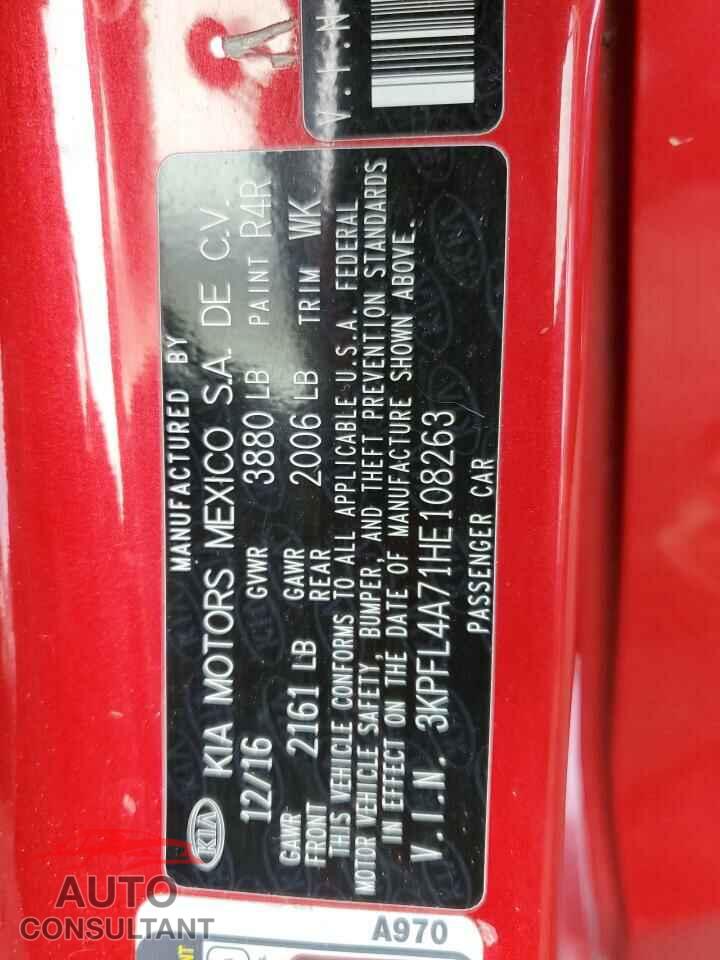 KIA FORTE 2017 - 3KPFL4A71HE108263