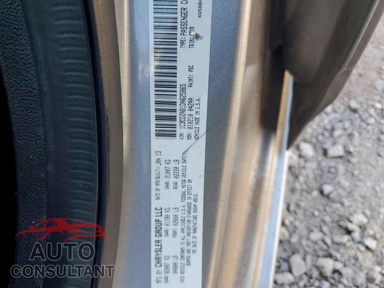 DODGE AVENGER 2013 - 1C3CDZAB1DN625865