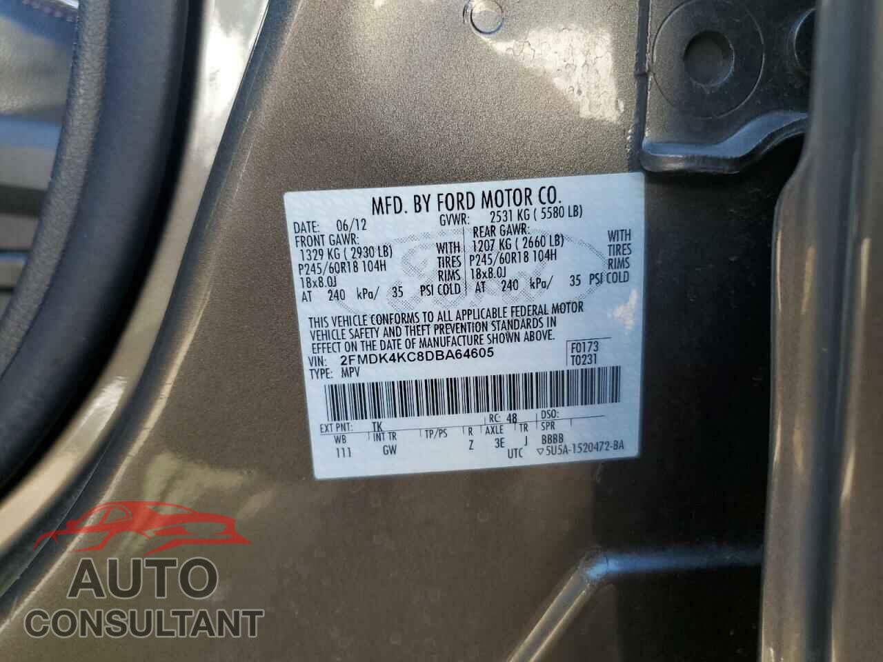 FORD EDGE 2013 - 2FMDK4KC8DBA64605