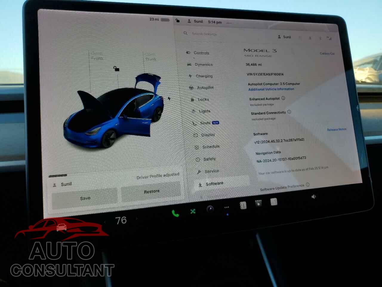 TESLA MODEL 3 2018 - 5YJ3E1EA9JF160614