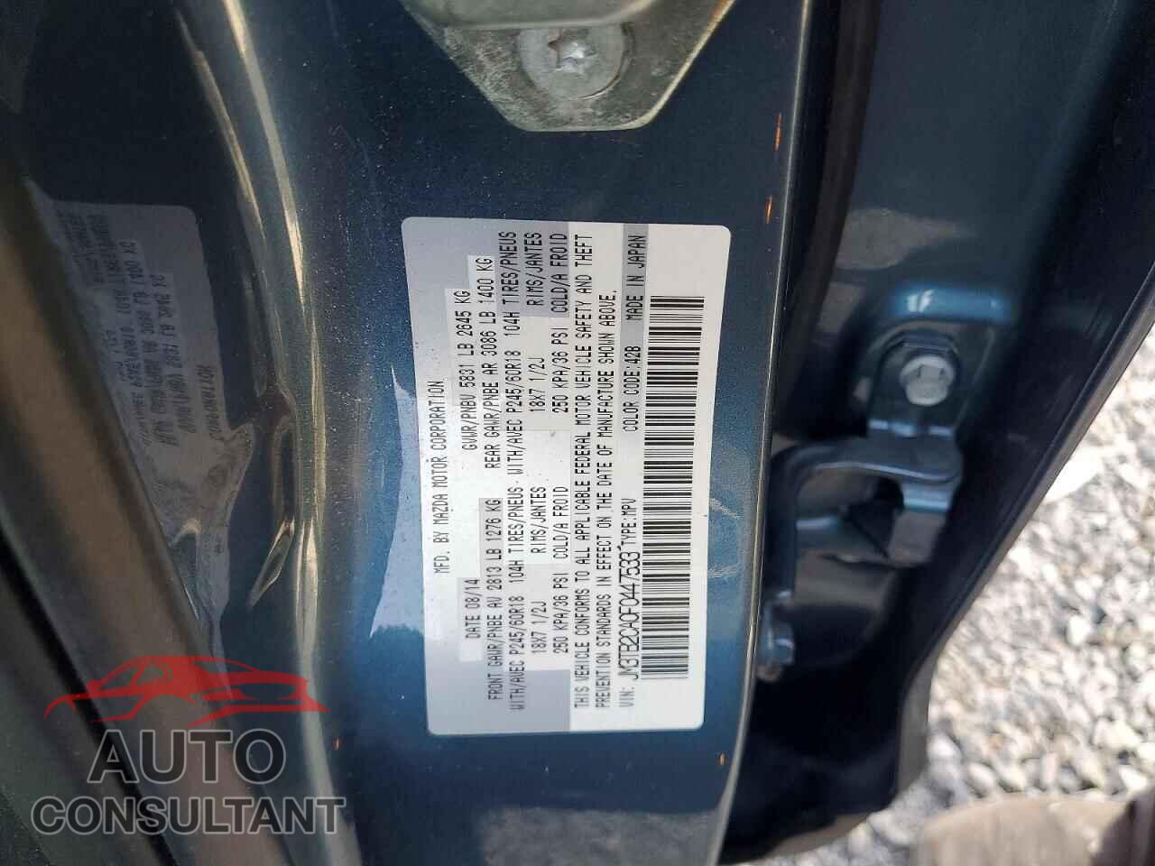 MAZDA CX-9 2015 - JM3TB2CA0F0447533