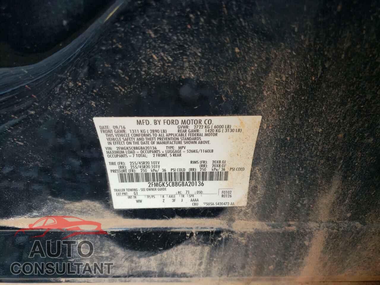 FORD FLEX 2016 - 2FMGK5C88GBA20136
