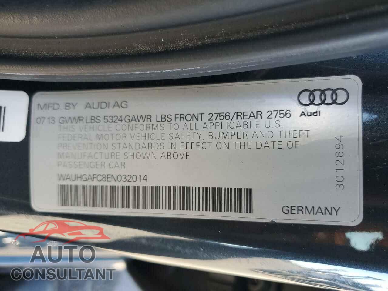 AUDI A6 2014 - WAUHGAFC8EN032014