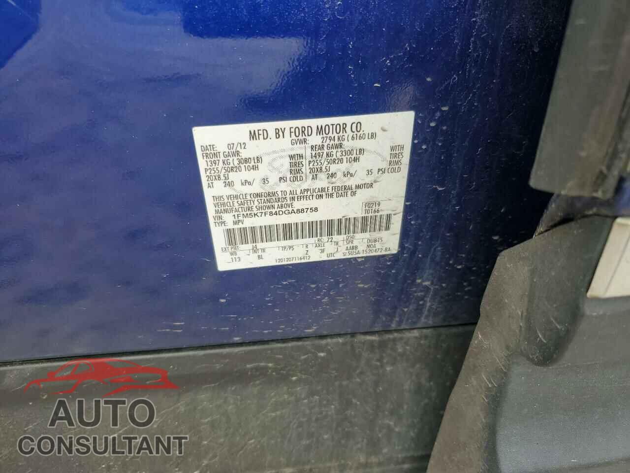 FORD EXPLORER 2013 - 1FM5K7F84DGA88758