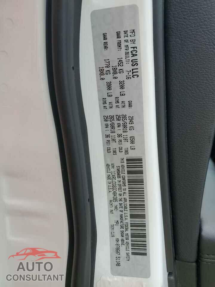 DODGE DURANGO 2016 - 1C4RDJDG6GC484385