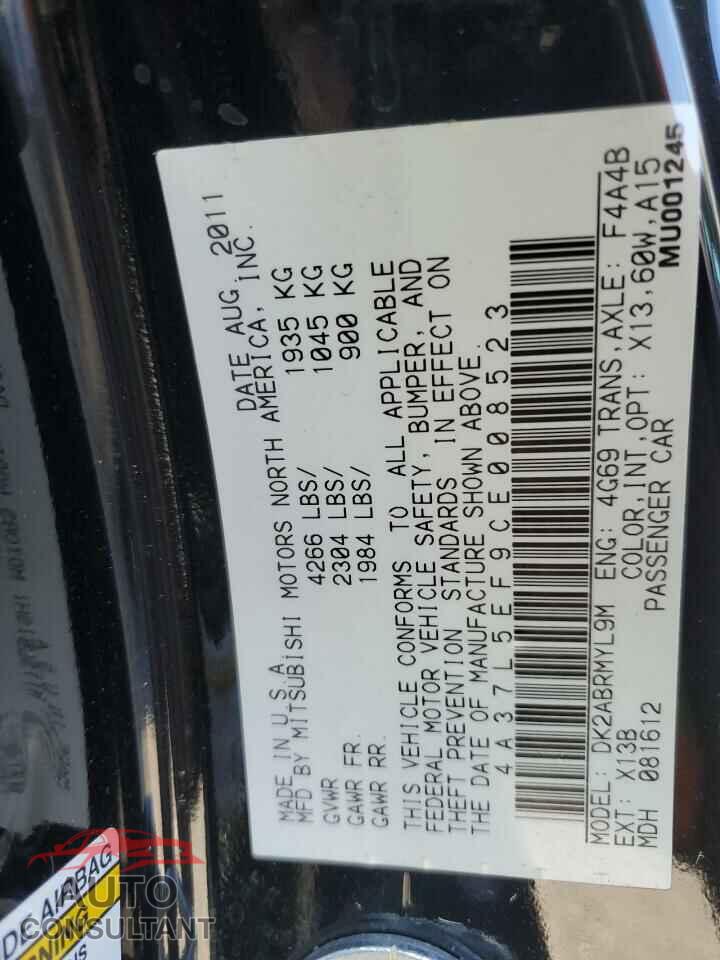 MITSUBISHI ECLIPSE 2012 - 4A37L5EF9CE008523