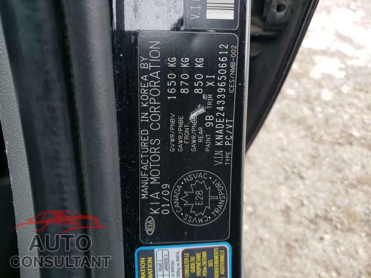KIA RIO 2009 - KNADE243396506612